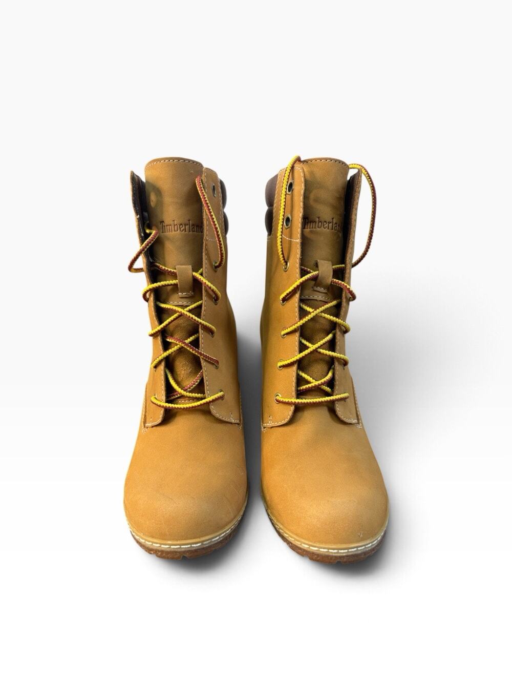 Timberland Tillston 6” Wheat Nubuck Block Heel Boots Women’s 8.5 A1KJH